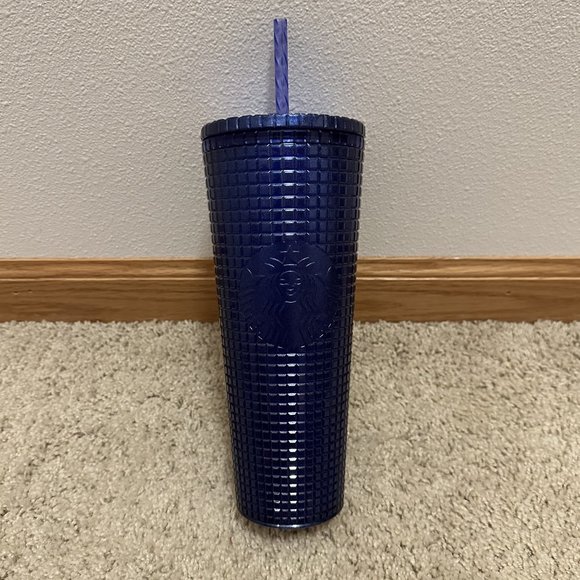Starbucks Cobalt Grid Cold Cup (24 oz) NWT - Picture 1 of 5